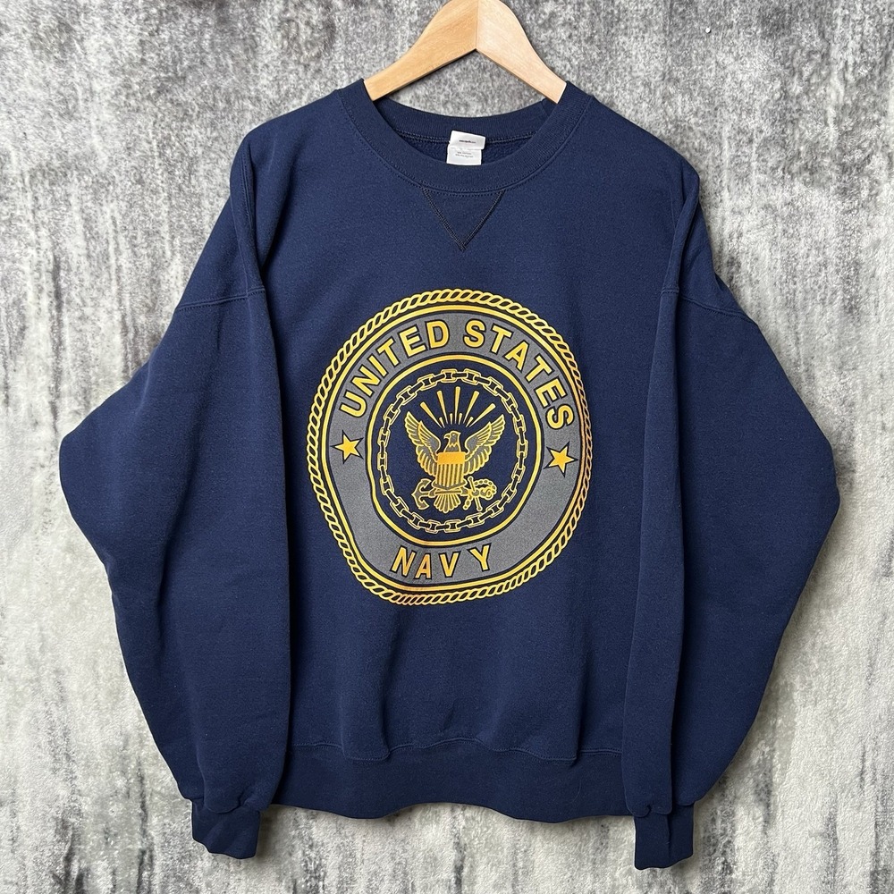 Vintage 90s SOFFE United States Navy Crewneck Sweatshirt Mens XL USA Made